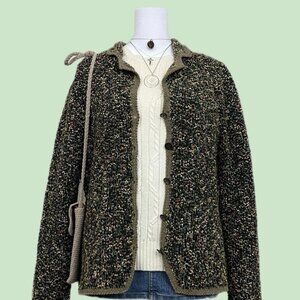 vintage girly boho granola bobble knit cardigan